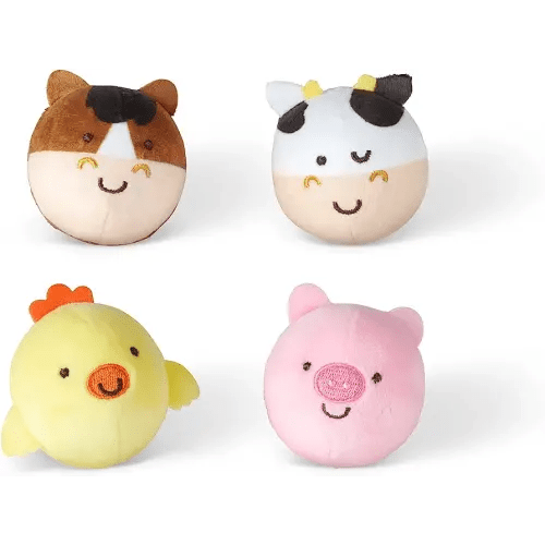 Melissa & Doug Rollables Farm Friends Infant and Toddler Toy (4 Pieces), 4 soft, round animal toys