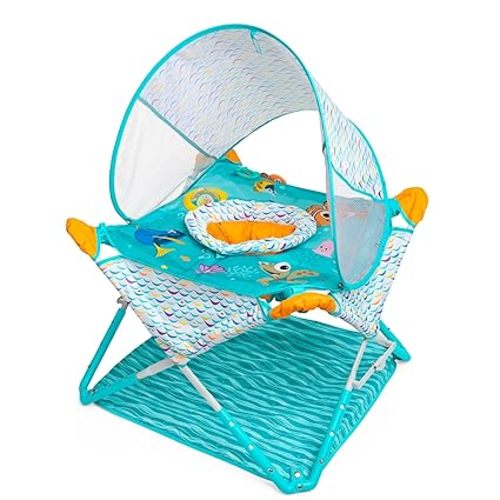Bright Starts Disney Baby Finding Nemo Pop 'N Jump Foldable Activity Center, Indoor/Outdoor, Unisex, 6 Months+