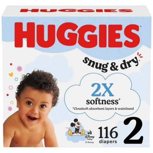 Huggies Snug & Dry Ultra Soft Diapers - Size 2 - 116ct