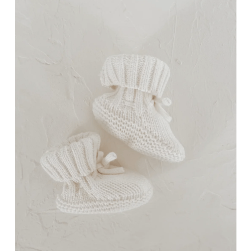 Knit Booties in Warm White