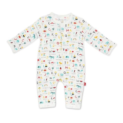 Magnetic Me Easy-Close Modal Coverall Jumpsuit ABC Love 9-12 Months