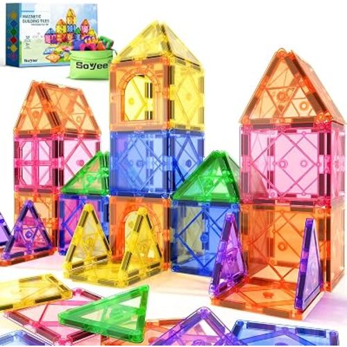 Magnetic Tiles Toddler Toys Magnetic Building Blocks for Kids Ages 3-12 STEM Educational Toys for Girls & Boys Sensory Toys for Kids with Autism Classroom Must Haves Outdoor Toys