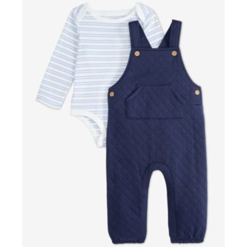 Baby Boys' Striped Bodysuit and Quilted Overall, 2-Piece Set, Macy’s Exclusive