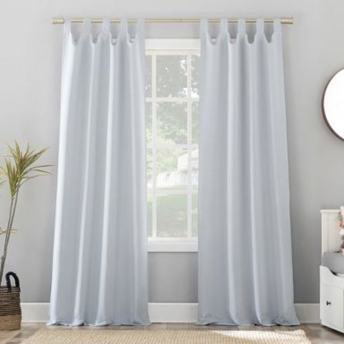40"x63" Sun Zero Blackout Kenneth Energy Saving Tab Top Curtain Panel Oyster White: Thermal Insulated, Noise Reduction