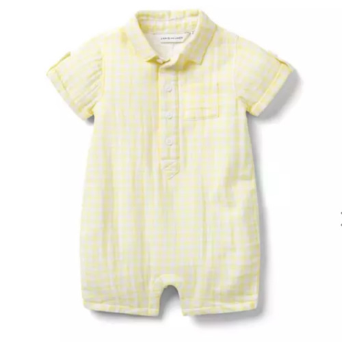 Baby Buttermilk Gingham Baby Gingham Romper by Janie and Jack