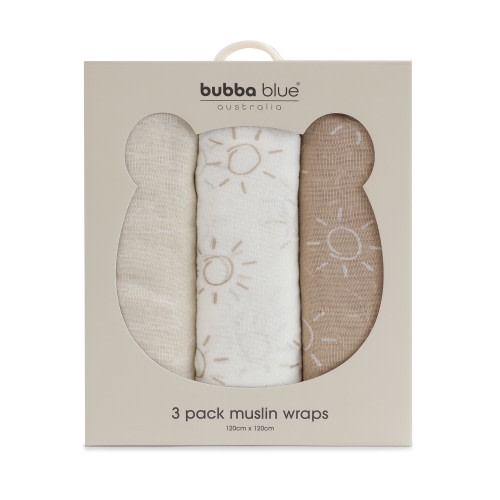 Bubba Blue Nordic Wrap 3 Pack Sand/Nutmeg