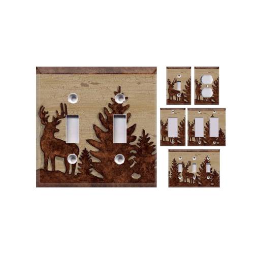 Wildlife Silhouette - Deer Themed Light Switch Cover, Outlet Cover - You Choose Style