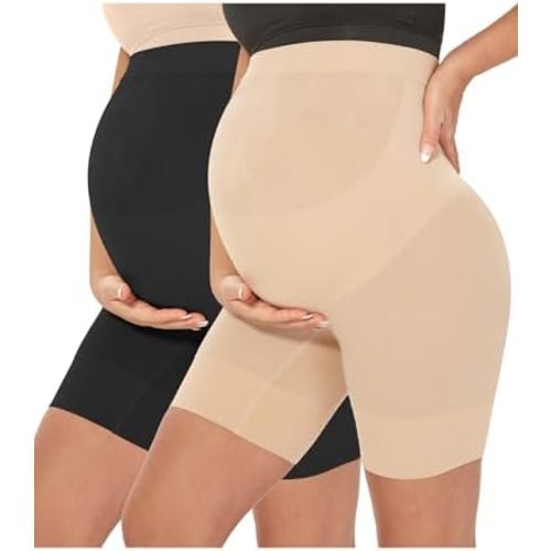 MUSIDORA Seamless Maternity Shapewear - Pregnancy Belly Support, Prevent Thigh Chafing, Baby Shower and Photography S-3XL