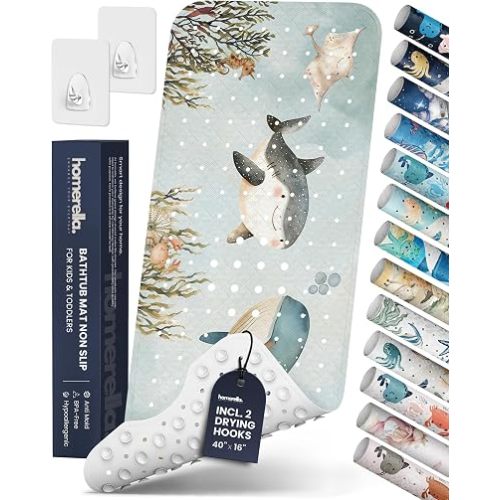 homerella Bathtub Mat Non Slip Kids 40x16 Baby Bath Mat Non Slip Anti Mold