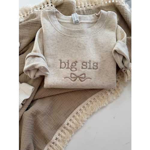 Embroidered Big Sis Toddler Sweatshirt: Pregnancy Announcement