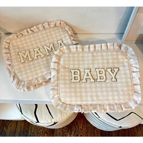 Extra Large XL Gingham Ruffle Bag - Personalized, Patches Included