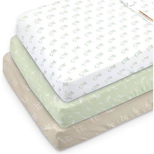 Bublo Baby Changing pad Cover - 3 Pack Organic Cotton Changing Pad Covers – Soft Fitted Diaper Changing Table Sheets for Baby Boys, Girls, Neutral | Fits Contoured 32"x16" Pads