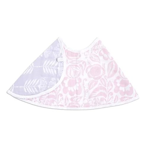 aden + anais Essentials 100% Cotton Muslin Burpy Bib – Multi-Use, Absorbent 4-Layer Burp Cloth, Drool Cloth and Full-Coverage Snap-Closure Baby Bib, 22.5” X 11”, Single, Damsel