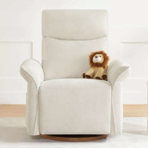Vinca Power Swivel Nursery Glider Recliner with Power Lumbar & Headrest - Linen