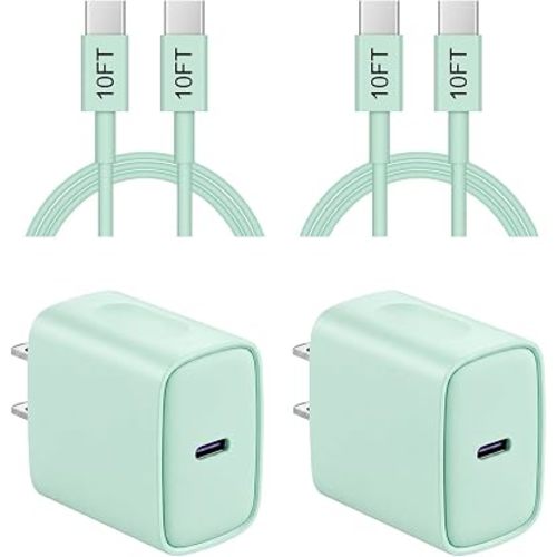 iPhone 17 16 15 Charger Fast Charging 10FT - 20W USB C Charger Block