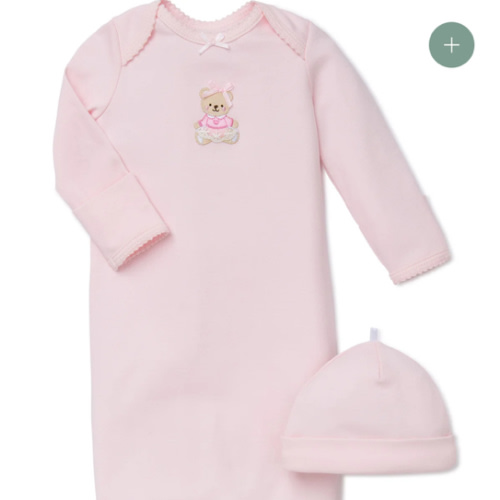 Pink Bear Sleeper Gown And Hat