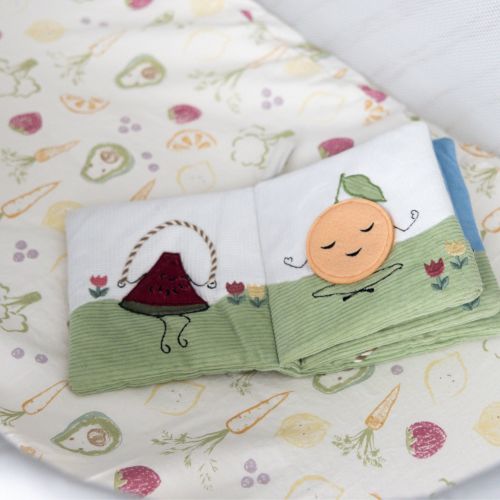 Clementine Fruits & Veggies Infant Soft Book | Crane Baby