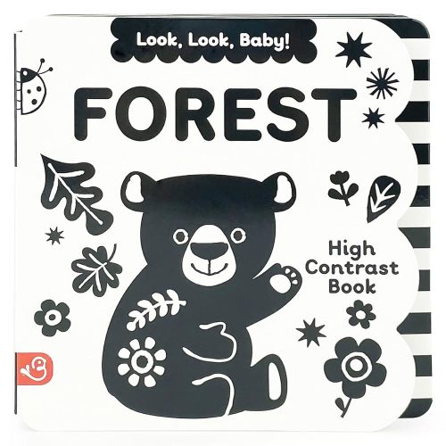 Look, Look, Baby! Forest: Black and White High Contrast Tummy Time Book for Newborns