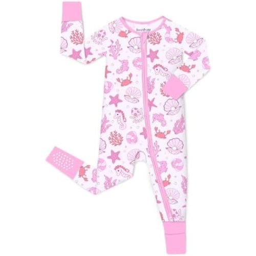 babee Reshinee Viscose Derived from Bamboo Baby Footie Pajamas Convertible Newborn Sleeper for Baby Girl Zipper Onesie 0-24M