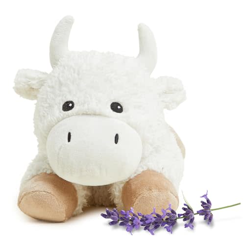 warmies Microwavable & Weighted Stuffed Animals, White Buffalo - Heated Stuffed Animal Plushie for Warmth & Comfort - Cute Soft Plush Toys for Adults & Children (Boys, Girls, Babies & Toddlers)