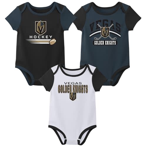Outerstuff NHL Teams Newborn Baby and Infant Short Sleeve Bodysuit Variety 3-Pack (0-18m)