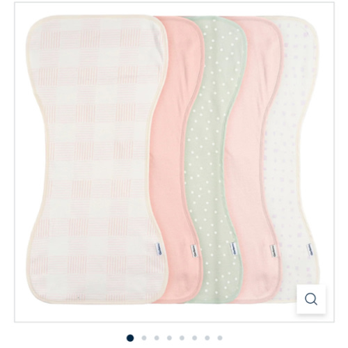 5-Pack Baby Girls Pink Plaid Jersey Burp Cloths – Gerber Childrenswear