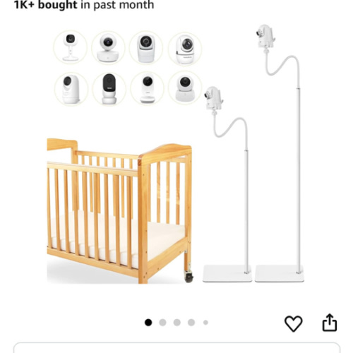 iTODOS Baby Monitor Floor Stand Holder Mount Compatible with Infant Optics DXR-8 Pro,Nanit Pro & Flex Stand,VTech,HelloBaby,Momcozy,eufy,Motorola,VAVA,Owlet,Keep Baby Away from Touching,More Safety