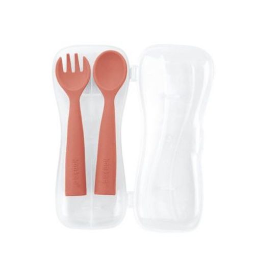 Haakaa Bendy Silicone Cutlery Set Rust