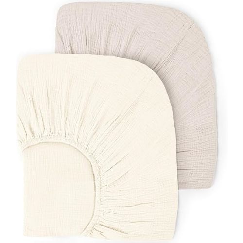 lulumoon Muslin Crib Sheets for Baby: 52x28 Fit for Standard Crib Mattress