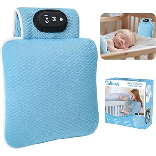 Baby Vibrating Sleep Soother, Baby Sleep Aid, Newborn Soothers for Help Sleeping, 3 Adjustable Vibration Modes, 90 Min Timer, Newborn Vibrations Mattress Pad for Home & Travel, Use for Crib & Stroller