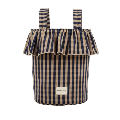 Mini Coton- Basket Gingham - Navy + Caramel