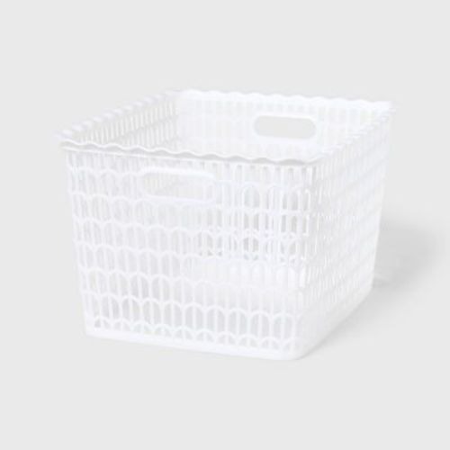 Wave Scallop Decorative Basket Large White - Brightroom™