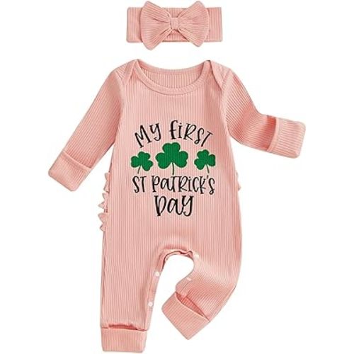 Nebworn Baby Girl Waffle Knit Romper Long Sleeve Ruffle Butt Onesie Fall Winter Clothes Coming Going Home Outfit