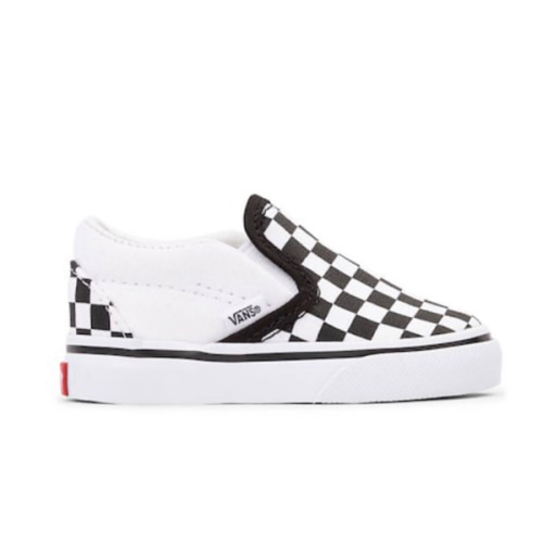 Vans Slip-On Checkerboard Skate Shoe - Baby / Toddler - Black / White | Journeys