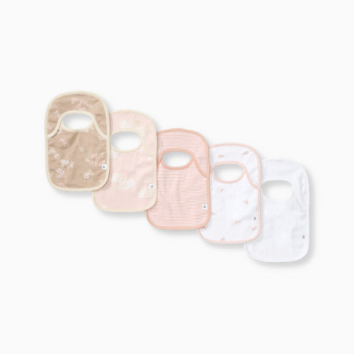 Organic Lap Shoulder Bibs (5 Pack) - Whimsical Floral
