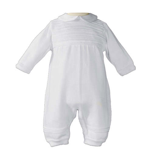 Boys Cotton Knit White Baptism Coverall – CatholicShop.com