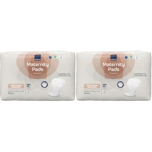 Abena Premium Maternity Pads for Women Super Absorption, Soft Disposable Pads for After-Delivery Incontinence, Pack of 30