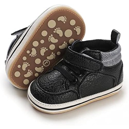 E-FAK Baby Shoes Boys Girls Infant Sneakers Non-Slip Rubber Sole Toddler Crib First Walker Shoes