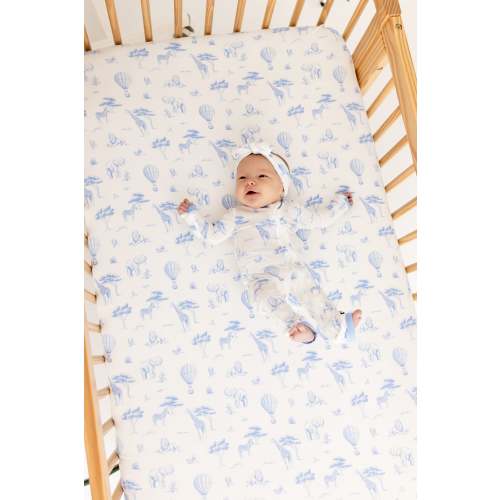 Crib Sheet in Toile Safari