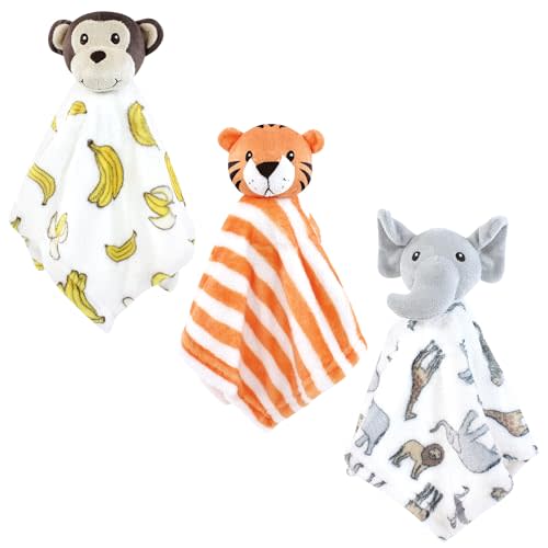Hudson Baby Unisex Baby Animal Face Security Blanket, Modern Safari, One Size