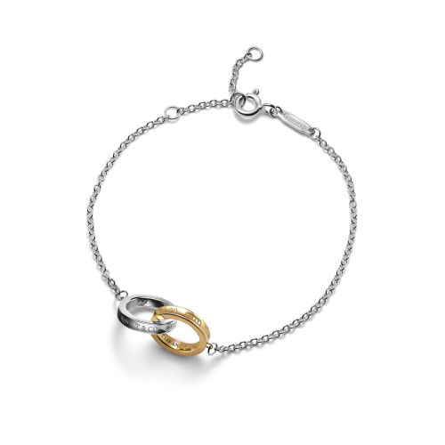 Tiffany 1837® Interlocking Circles Chain Bracelet in Sterling Silver and Yellow Gold