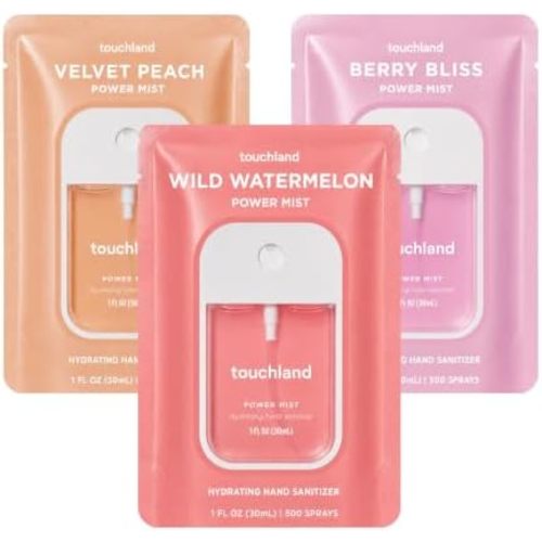 Touchland Juicy Trio Hydrating Hand Sanitizer Spray Set Travel Size