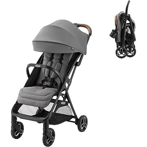 Graco Ready2Jet Compact Stroller – Overhead Friendly Compact Travel Stroller with Automatic Fold, Kingston