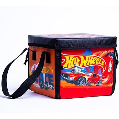 Hot Wheels Tara Toy: ZipBin Ramp It Up - Unzip to Convert Into A 21"x21" Racetrack Playmat & Car Ramp, Storage & Play, Toy Car Box, Kids Ages 3+