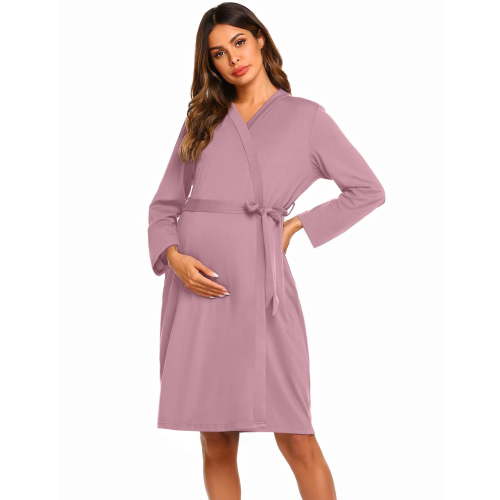 Ekouaer Maternity Robe 3 in 1 Labor Delivery Nursing Gown Hospital Breastfeeding Dress Bathrobes