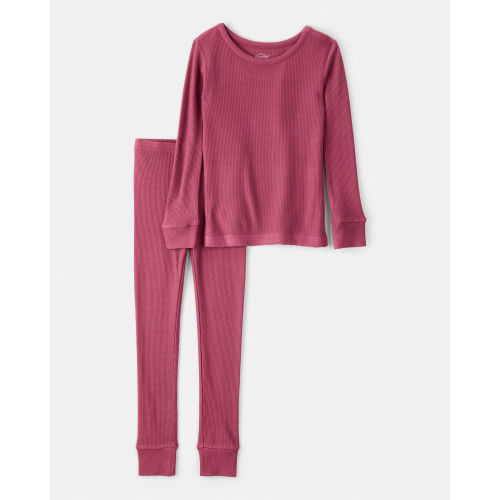 Toddler Girl PurelySoft Long-Sleeve 2-Piece Pajamas - Red | Carter's