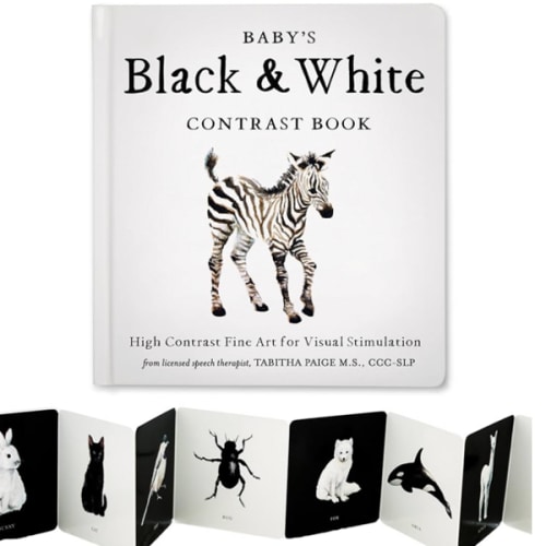 Baby's Black and White Contrast Book: High-Contrast Art for Visual Stimulation at Tummy Time (Tabitha Paige Children's Book Series)