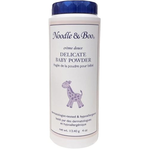 Noodle & Boo Delicate Baby Powder with Pure Cornstarch and Aloe, Talc Free, 4 Oz