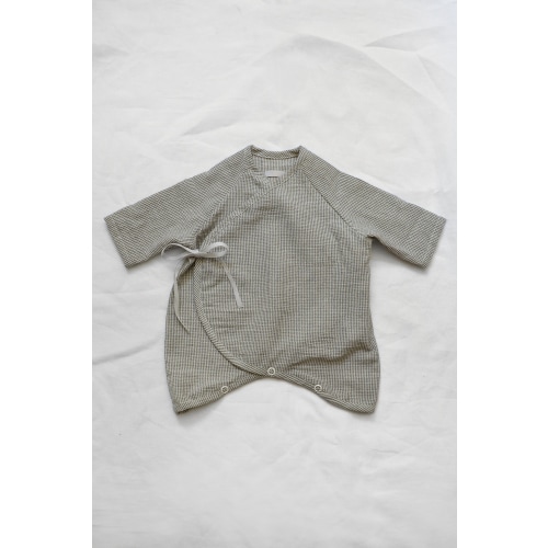 Organic Cotton Onesie Penn - Charcoal Check