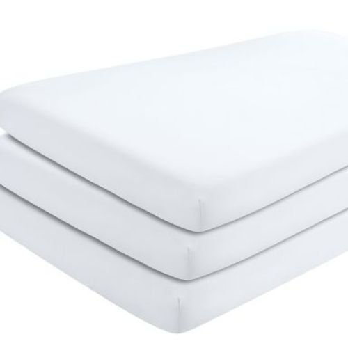 Ultra Soft Easy Care Fitted Crib Sheet by Bare Home - Crib, White (3 Pack)
